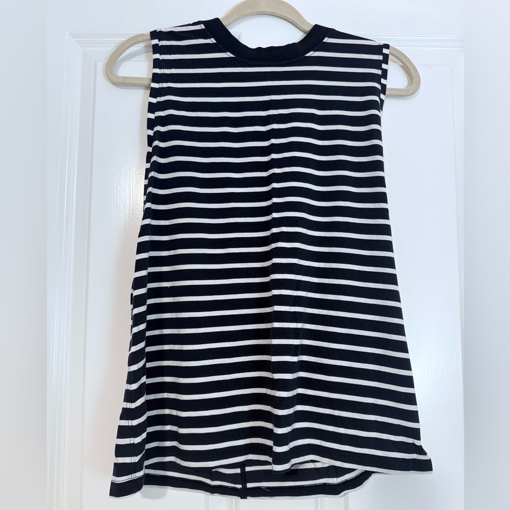 Lululemon Navy and White Striped Sleeveless Top
